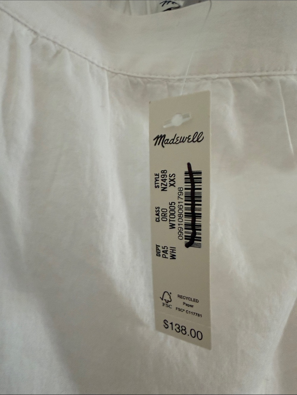 $138 NWT Madewell White pintucked midi Skirt cottagecore xxs - Picture 2 of 7